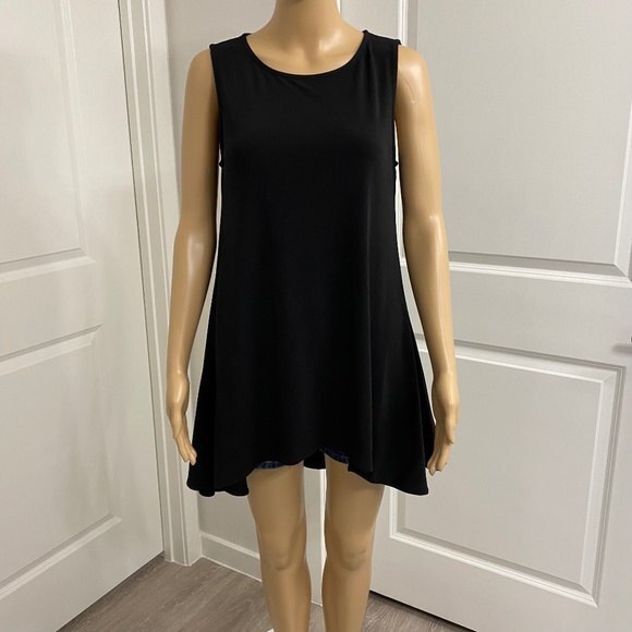 Alfani Swing Silhouette Sleeveless Tunic Top. Black. Small. Cute. Chick. Casual - Picture 2 of 10
